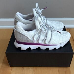 Sorel Women's White and Purple Lace-Up Sneakers